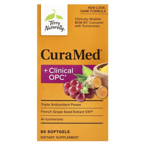 Terry Naturally, CuraMed Plus Clinical OPC, 60 капсул