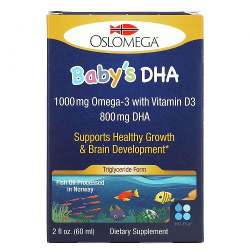 Oslomega, Norwegian Baby’s DHA with Vitamin D3, 800 mg, 2 fl oz (60 ml)