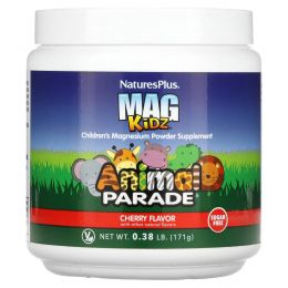 Nature's Plus, Animal Parade, Mag Kidz, Детский Магний, Вкус Натуральной Вишни, 0,32 фунта (144 г)