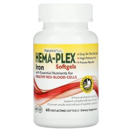 Nature's Plus, Hema-Plex, Iron, 60 Fast-Acting Softgels