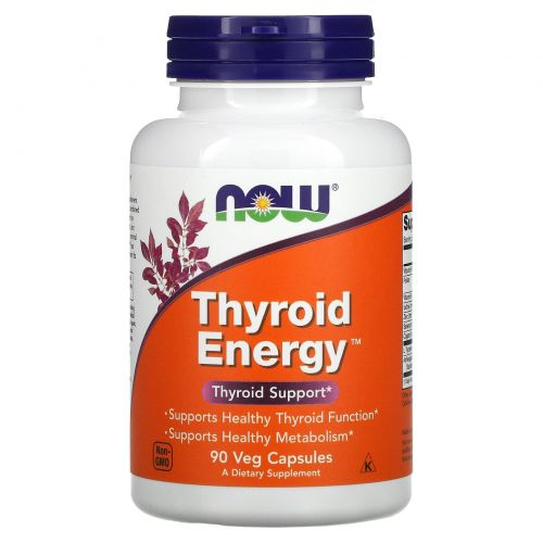 Now Foods, Энергия щитовидной железы (Thyroid Energy), поддержка функций щитовидной железы, 90 капсул