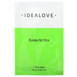 Idealove, Eureka for Cica, тканевая косметическая маска с экстрактом готу кола, 1 шт., 25 мл (0,85 жидк. унции)