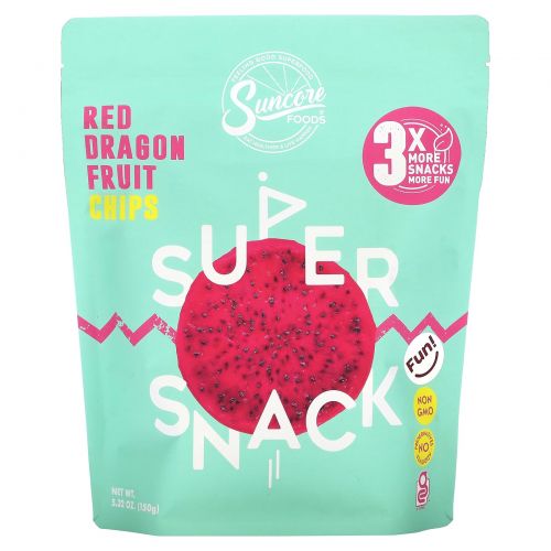Suncore Foods, Super Snack, чипсы из фруктов красного дракона, 150 г (5,32 унции)