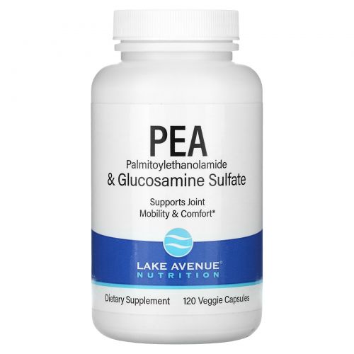 Lake Avenue Nutrition, PEA (Palmitoylethanolamide) + Glucosamine Sulfate, 600 mg + 1,200 mg, 120 Veggie Capsules