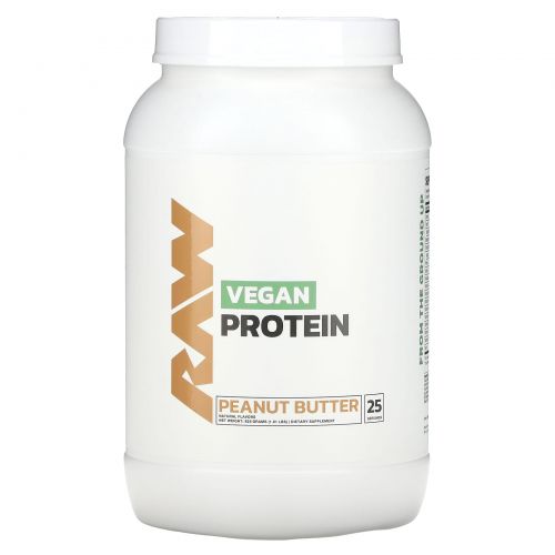 Raw Nutrition, веганский протеин, арахисовая паста, 825 г (1,81 фунта)