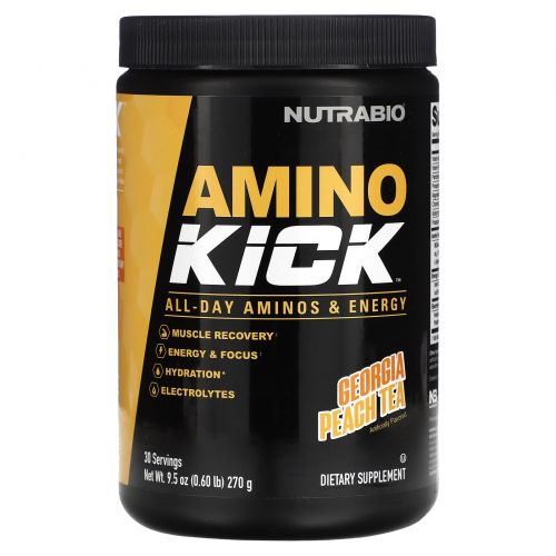 Nutrabio Labs, Amino Kink, чай с персиком штата Джорджия, 270 г (0,6 фунта)