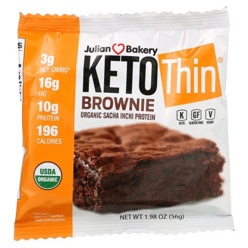 Julian Bakery, Keto Thin Brownie, 1.98 oz (56 g)