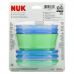 NUK, Stacking Bowls, 4+ Months, Blue & Green, 3 Bowls + 3 Lids