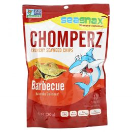 SeaSnax, Chomperz, хрустящие чипсы из морских водорослей, со вкусом барбекю, 1 унция (30 г)