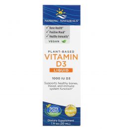 Nordic Naturals, Витамин D3, веганский, 1000 МЕ, 1 жидкая унция (30 мл)