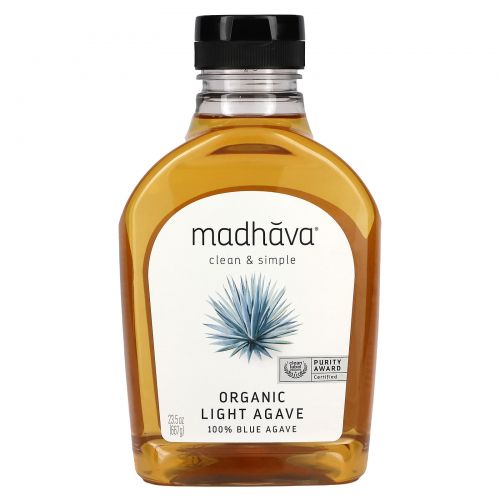 Madhava Natural Sweeteners, Organic Golden Light Blue Agave, 23.5 oz (667 g)