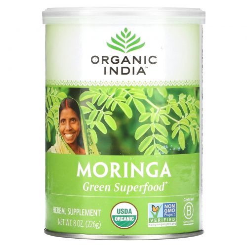 Organic India, Порошок листьев моринги, 8 унций (226 г)