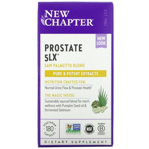 New Chapter, Prostate 5LX, Holistic Prostate Support, 180 Vegetarian Capsules