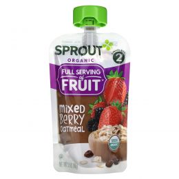 Sprout Organic, Baby Food, 6 Months & Up, Mixed Berry Oatmeal, 3.5 oz (99 g)