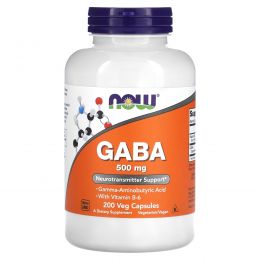 Now Foods, GABA, Естественный успокаивающий эффект, 200 капсул