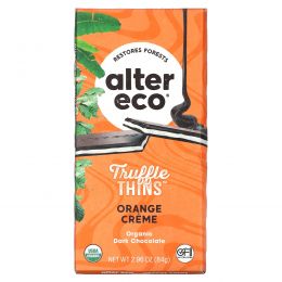 Alter Eco, Trumble Thins, органический темный шоколад, апельсиновый крем, 84 г (2,96 унции)