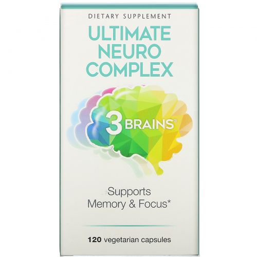 Natural Factors, 3 Brains, Ultimate Neuro Complex, 120 Vegetarian Capsules