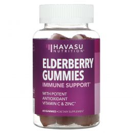 Havasu Nutrition, Premium Elderberry, жевательные таблетки с бузиной, 60 шт.