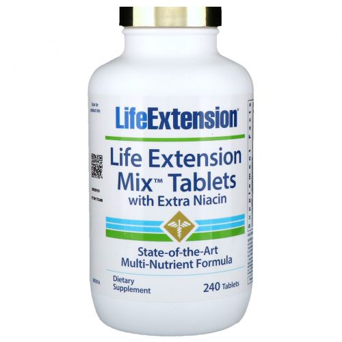 Life Extension, Смешанные таблетки с экстра ниацином, 240 таблеток