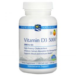 Nordic Naturals, Vitamin D3, Orange, 5000 I.U., 120 Soft Gels