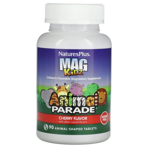 Nature's Plus, Animal Parade, Mag Kidz, Children's Magnesium, Cherry Flavor, 90 Tablets