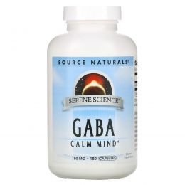 Source Naturals, ГАМК, 750 мг, 180 капсул