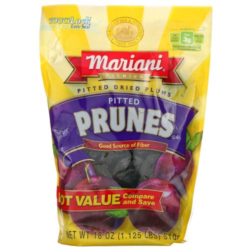 Mariani Dried Fruit, Premium, Pitted Prunes, 18 oz (510 g)