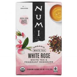 Numi Tea, Organic, White Rose Tea, 16 Tea Bags, 1.13 oz (32 g)