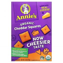 Annie's Homegrown, Cheddar Squares, запеченные квадратные крекеры с чеддером, 7.5 унций (213 г)