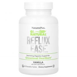 NaturesPlus, Gi Natural, Reflux Ease, ваниль, 60 жевательных таблеток