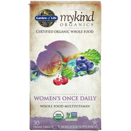 Garden of Life, MyKind Organics, Women's Once Daily Multivitamin, 30 Vegan Tablets