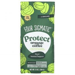 Four Sigmatic, Protect, органический кофе с витамином D и грибами (чага и трутовик разноцветный), молотый, средняя обжарка, 340 г (12 унций)