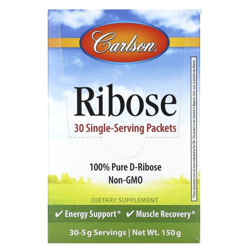 Carlson Labs, Ribose , 30 Single Serving Packets, 5 g Each