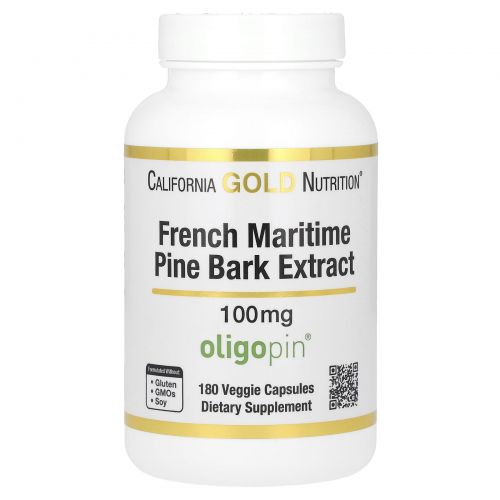 California Gold Nutrition, French Maritime Pine Park Extract, Oligopin, Antioxidant Polyphenol, 100 mg, 180 Veggie Capsules