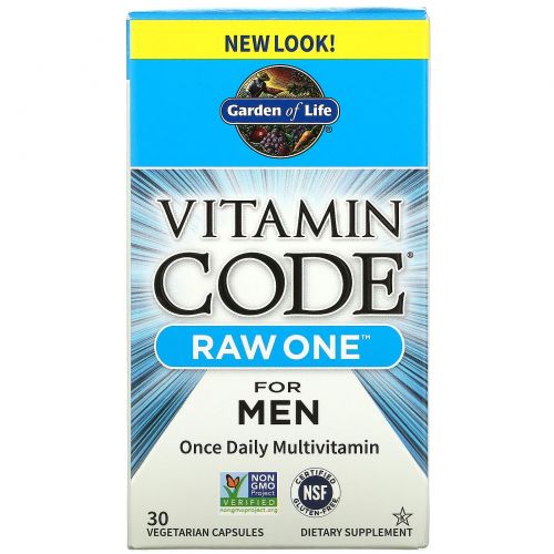 Garden of Life, Vitamin Code, Raw One For Men Once Daily Multivitamin, 30 Vegetarian Capsules