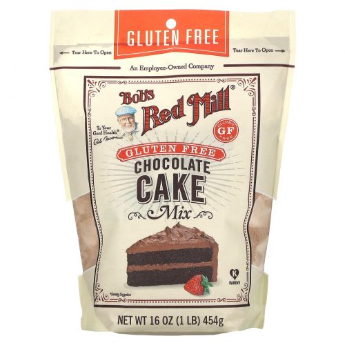 Bob's Red Mill, Смесь для шоколадного торта без глютена, 454 г (1 фунт)