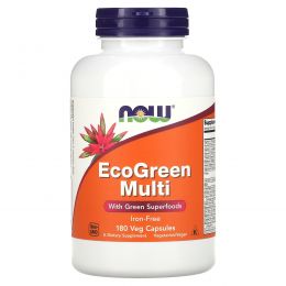 Now Foods, EcoGreen Мульти, без железа, 180 капсул в растительной оболочке