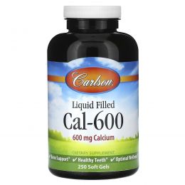 Carlson Labs, Liquid Filled Cal-600, 600 mg, 250 Soft Gels