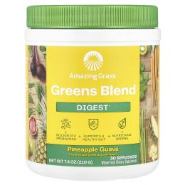 Amazing Grass, Greens Blend, Digest, ананас и гуава, 210 г (7,4 унции)