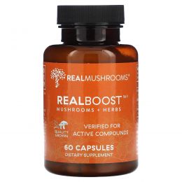 Real Mushrooms, Realboost, грибы и травы`` 60 капсул