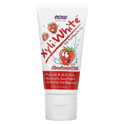 Now Foods, Детский зубной гель XyliWhite, без фтора, клубничный вкус, 3.0 унций (85 г)