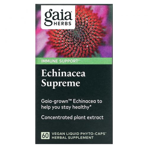 Gaia Herbs, Эхинацея, 60 гелевых капсул