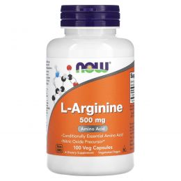 Now Foods, L-Arginine, 500 mg, 100 Veg Capsules