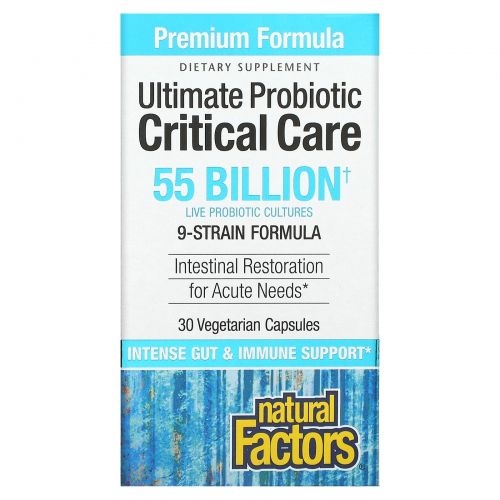 Natural Factors, Ultimate Probiotic Critical Care, 55 Billion CFU, 30 Vegetarian Capsules