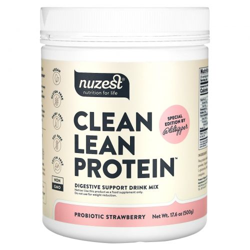 Nuzest, Clean Lean Protein, протеин с пробиотиком и клубникой, 500 г (17,6 унции)