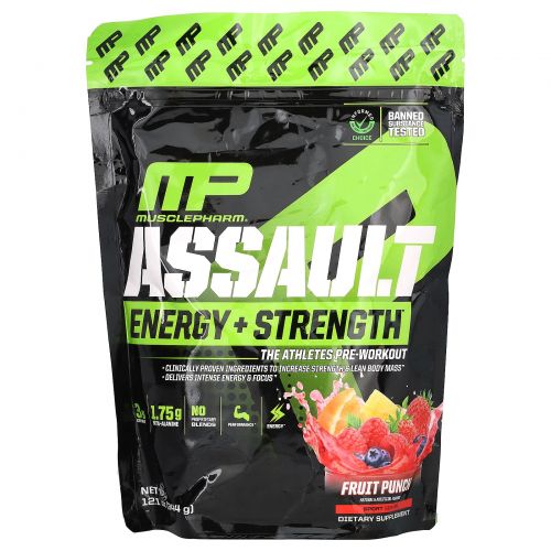 MusclePharm, Assault Energy + Strength, фруктовый пунш, 344 г (12,1 унции)
