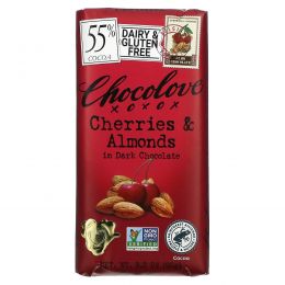 Chocolove, Вишня и миндаль в черном шоколаде, 3.2 унции (90 г)