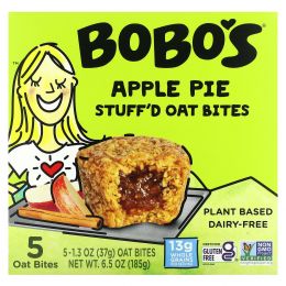 Bobo's Oat Bars, Овсяные кусочки с начинкой, яблочный пирог, 5 кусочков, по 37 г (1,3 унции)