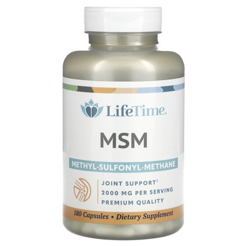 LifeTime Vitamins, МСМ, 2000 мг, 180 капсул (1000 мг в 1 капсуле)