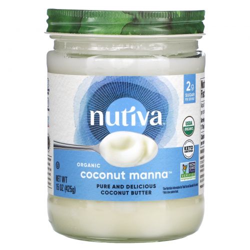 Nutiva, Органическая кокосовая манна, пюре из кокоса, 15 унций (425 г)